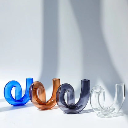 Vase Verre Décoratif Fleuri sur Pied - BlxckFR