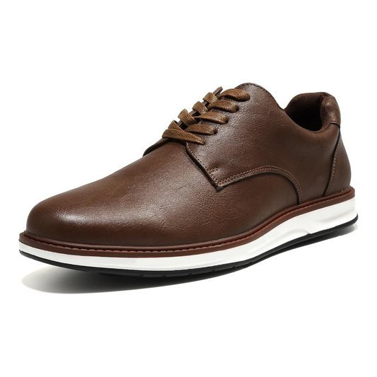 Chaussures Décontractées Homme en Cuir Marron - blxckfr