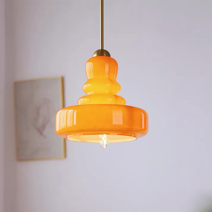 Lampe Suspendue Design Rétro en Verre - Élégante avec Accents Métal