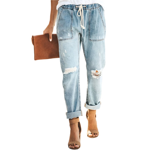 Jean Femme Élégant Taille Élastique - BlxckFR