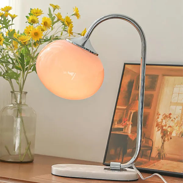 Lampe de Bureau Délicieuse - Style Élégant en Verre et Métal avec Lumière Chaude