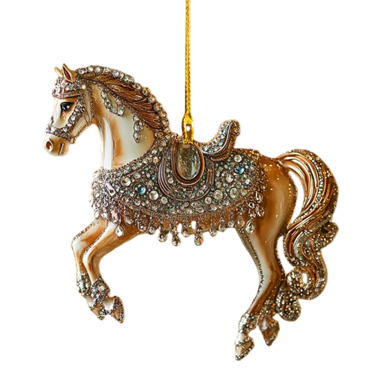 Décoration Arbre de Noël Cheval en Résine Vintage - BlxckFR