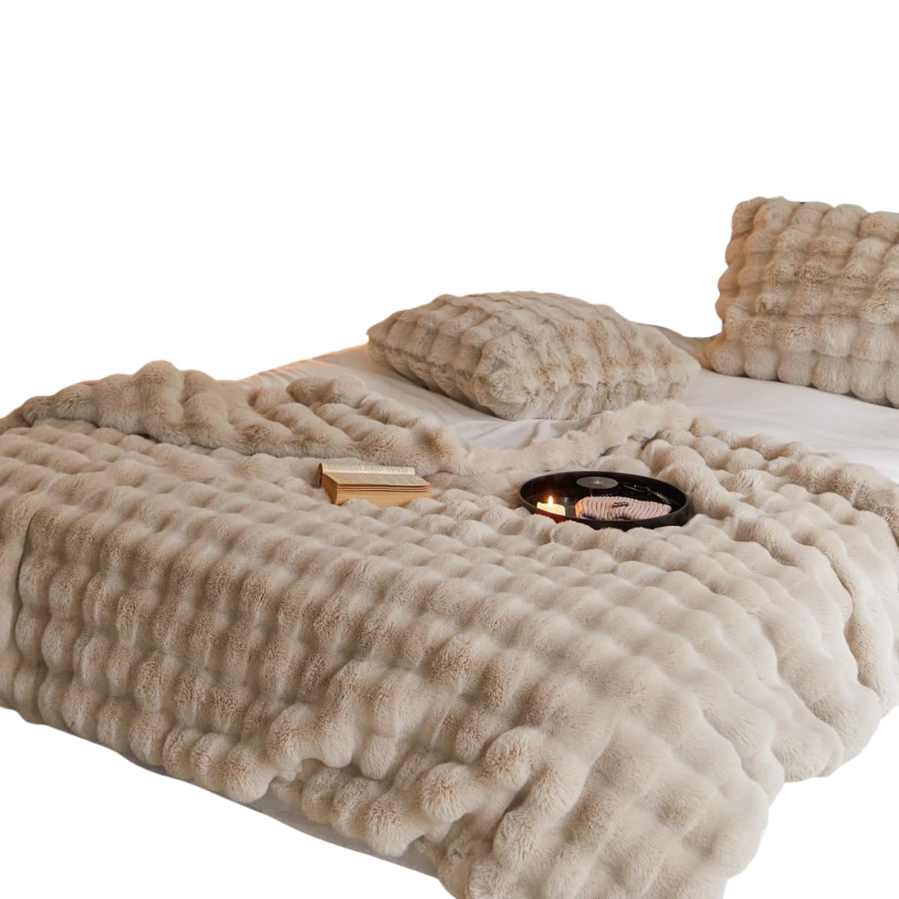 Couverture Douillette Pelucheuse Tricot Épais - BlxckFR
