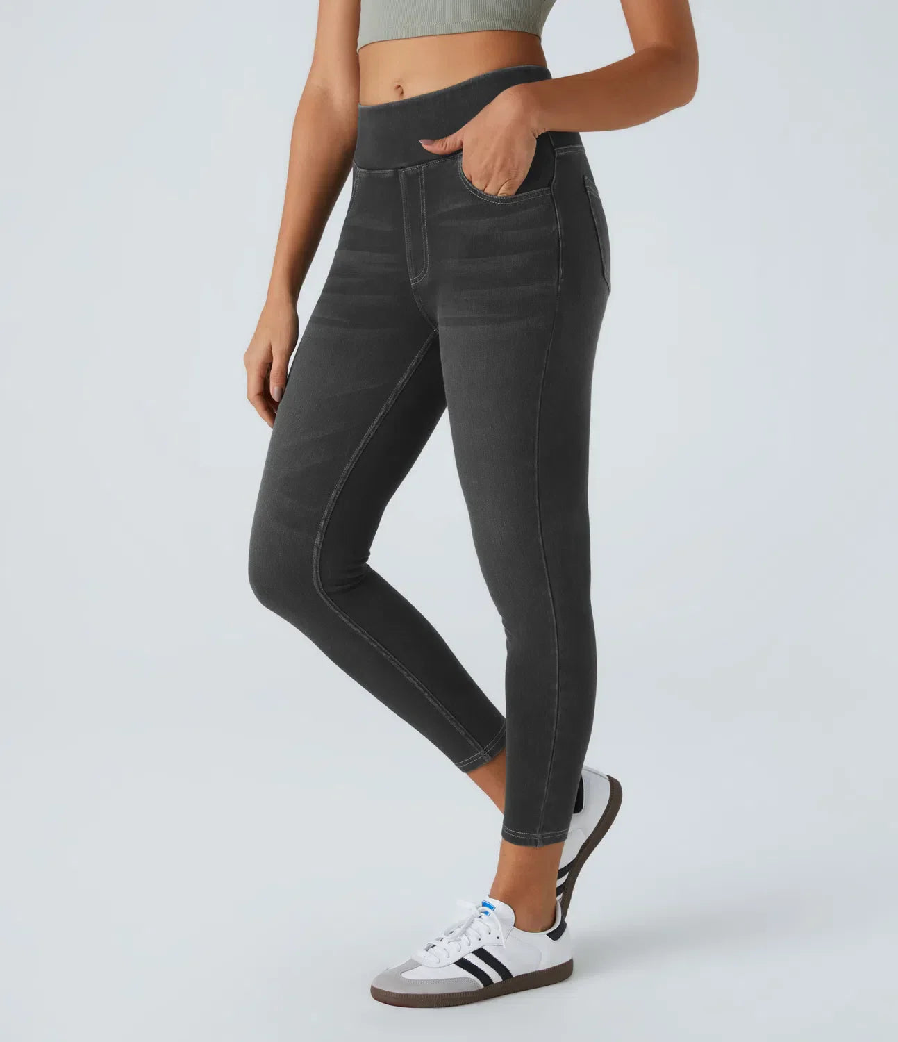 Leggings Jeans Élastiques Haut de Gamme avec Poche