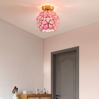 Lampe de Plafond en Verre Décoratif - Éclairage Chic pour Hall d'Entrée