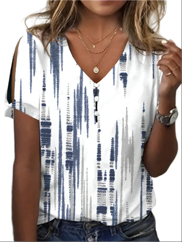 Luiza - Blouse élégante imprimé floral avec décolleté - BlxckFR