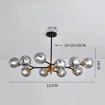 Luminaire Plafond Verre Élégant LED - Éclairage Design pour Intérieur