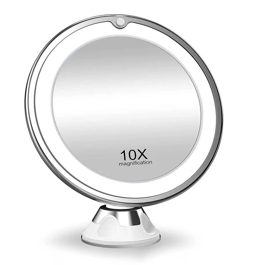 Miroir LED Grossissant 10x avec Rotation et Lumière Jour - Foivo