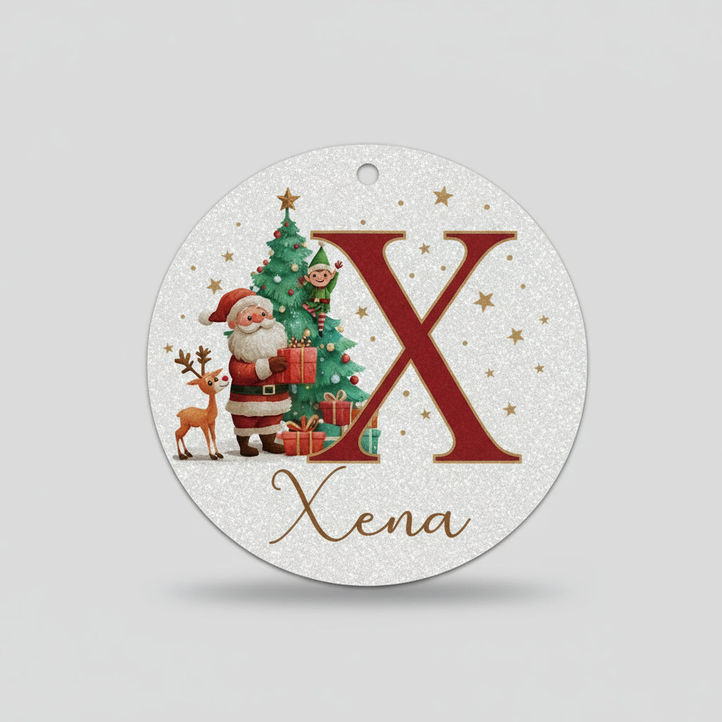 Décorations de Noël Personnalisées Initiales Nom