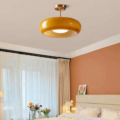 Luminaire Rétro Chic avec Abat-jour Verre Ambre