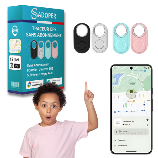 Localisateur GPS Enfant Sécurisé - Compatibilité iPhone et Android - blxckfr