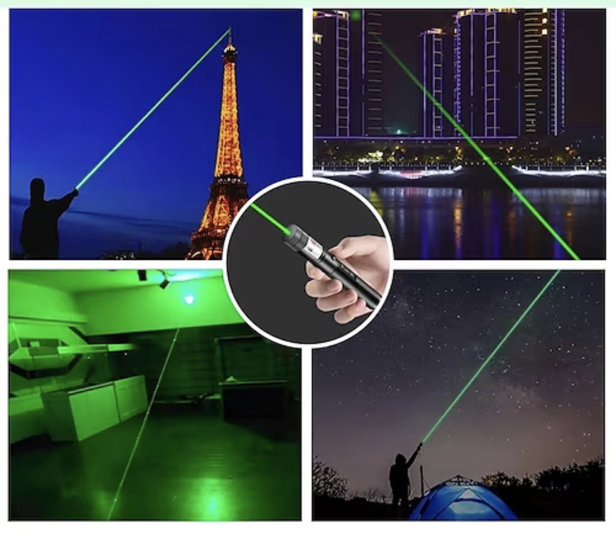Stylo Laser Rechargeable Vert Métal - BlxckFR