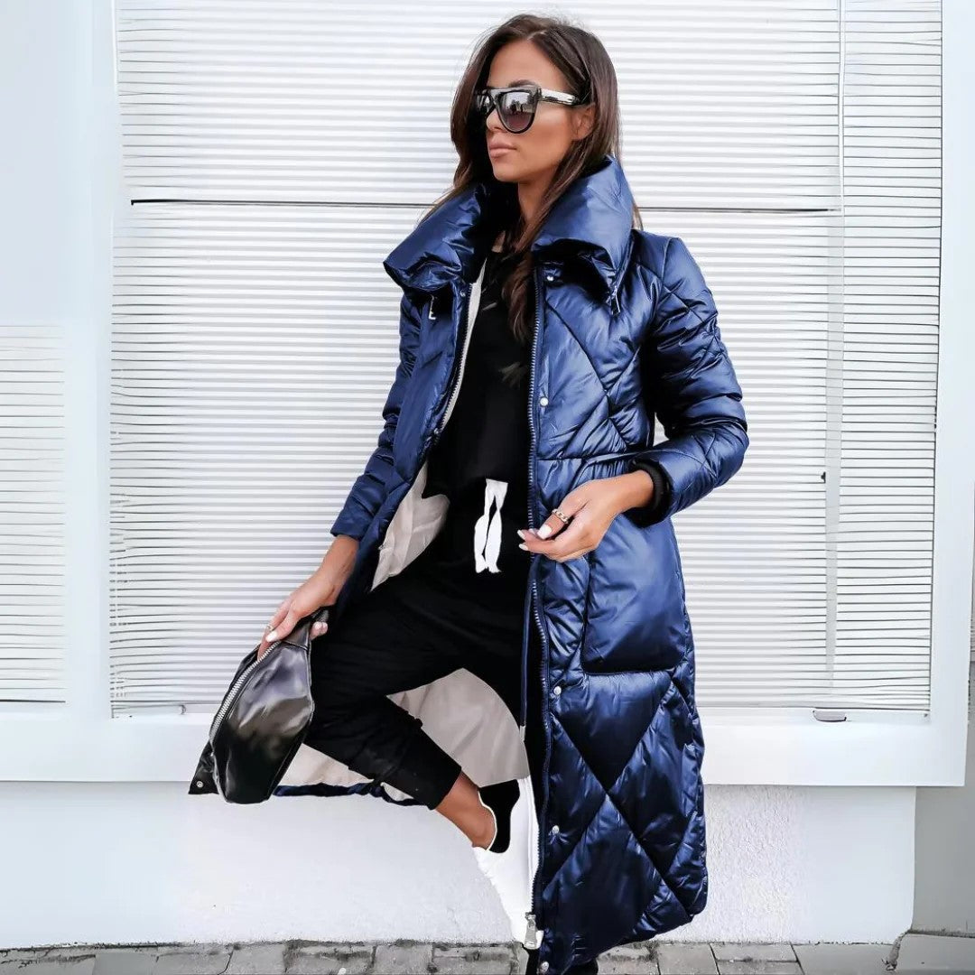 Manteau Hiver Doublé avec Poches et Fermeture Éclair