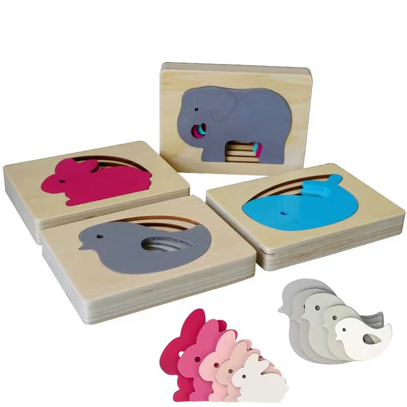 Jeu Éducatif En Bois - Puzzle Animal 3D Pour Enfants - BlxckFR