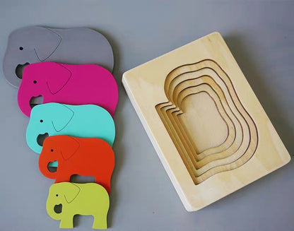Jeu Éducatif En Bois - Puzzle Animal 3D Pour Enfants