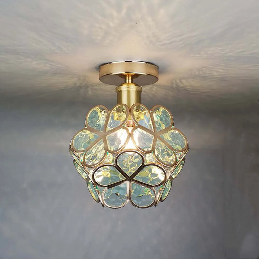 Lampe de Plafond en Verre Décoratif - Éclairage Chic pour Hall d'Entrée - Foivo