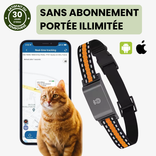 Collier GPS Libre Sans Contrat – Localisation Précise, Portée Étendue - blxckfr