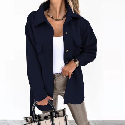 Veste décontractée mi-longue avec ceinture ajustable