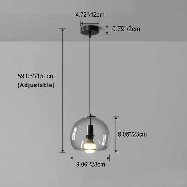 Lumière Suspendue en Verre Fumé - Lampe Plafond Élégante Réglable