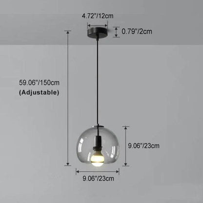 Lumière Suspendue en Verre Fumé - Lampe Plafond Élégante Réglable