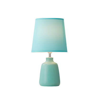 Lampe Tissu Élégante Conique avec Base Céramique