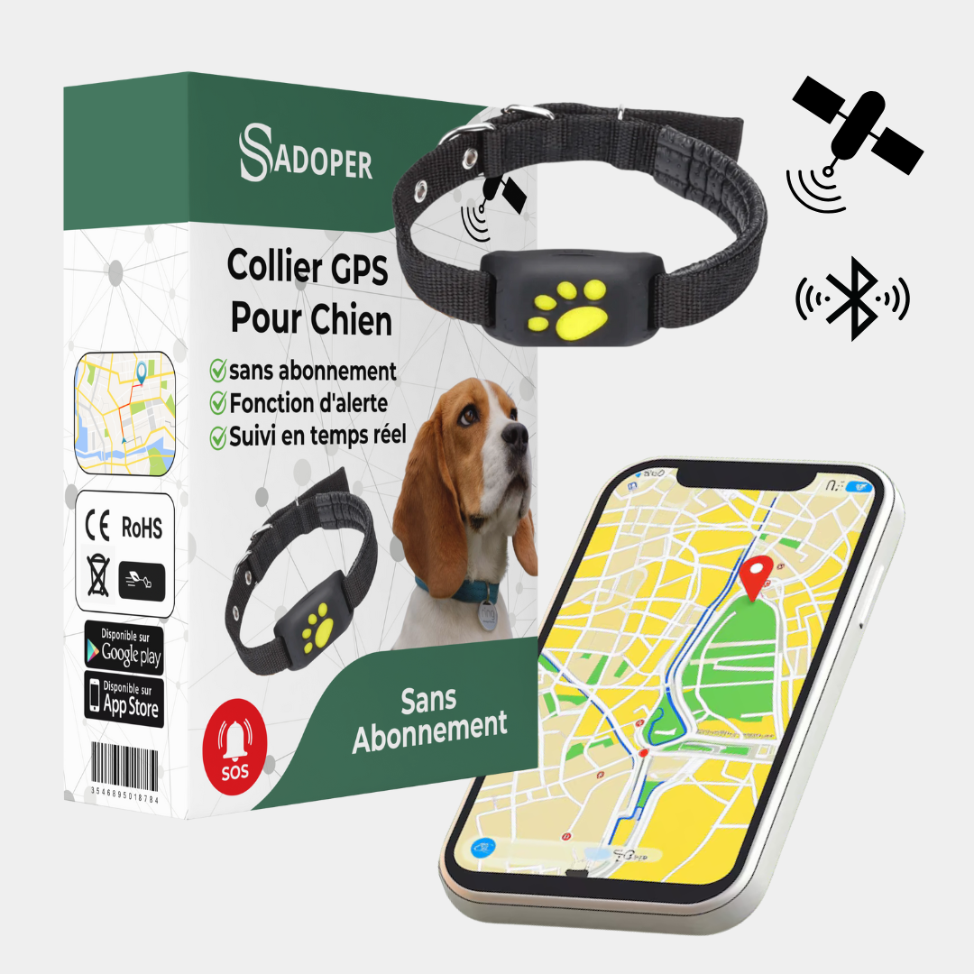 Collier de localisation GPS pour Chiens de Toutes Tailles - blxckfr