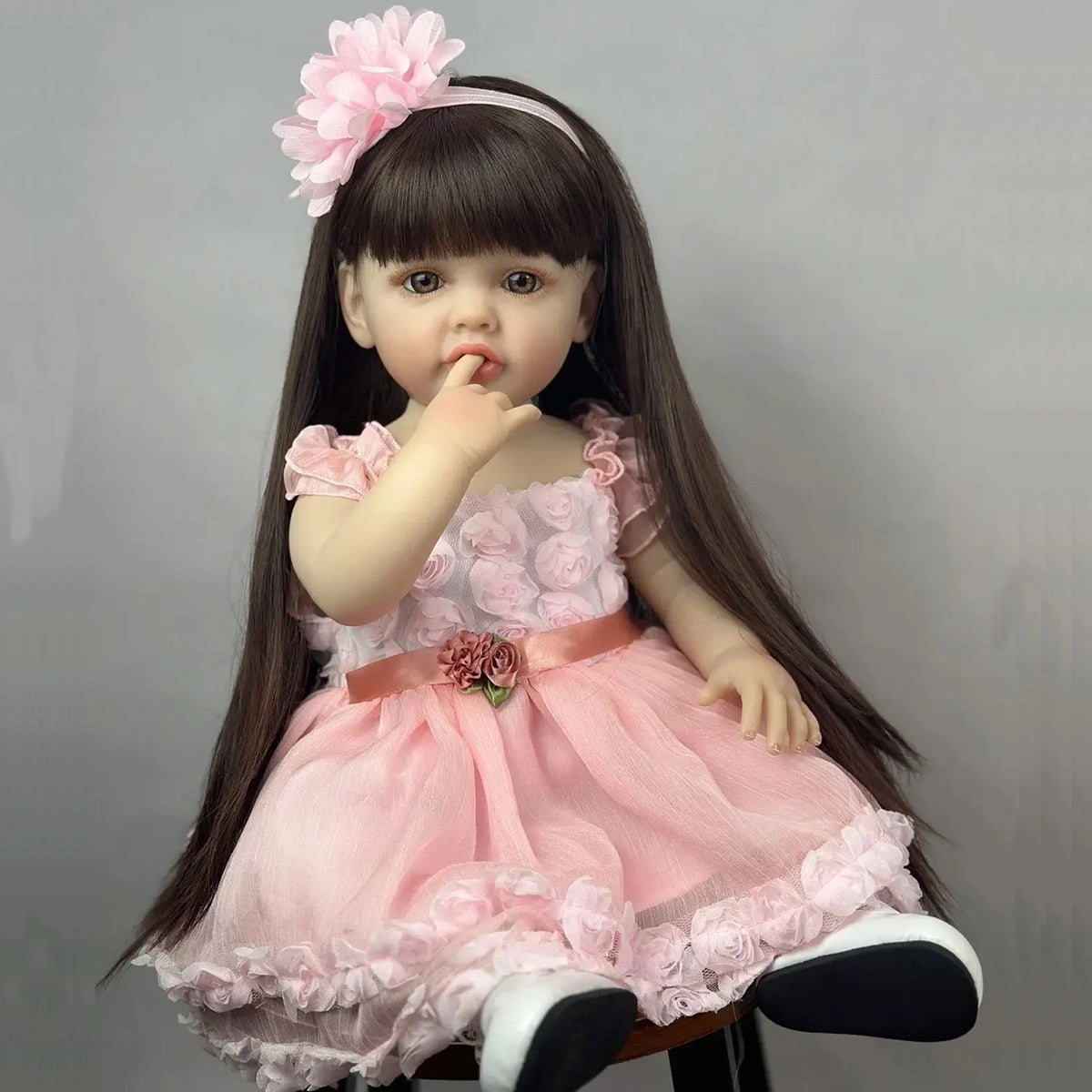 Poupée Reborn Fille en Robe en Vinyle - BlxckFR