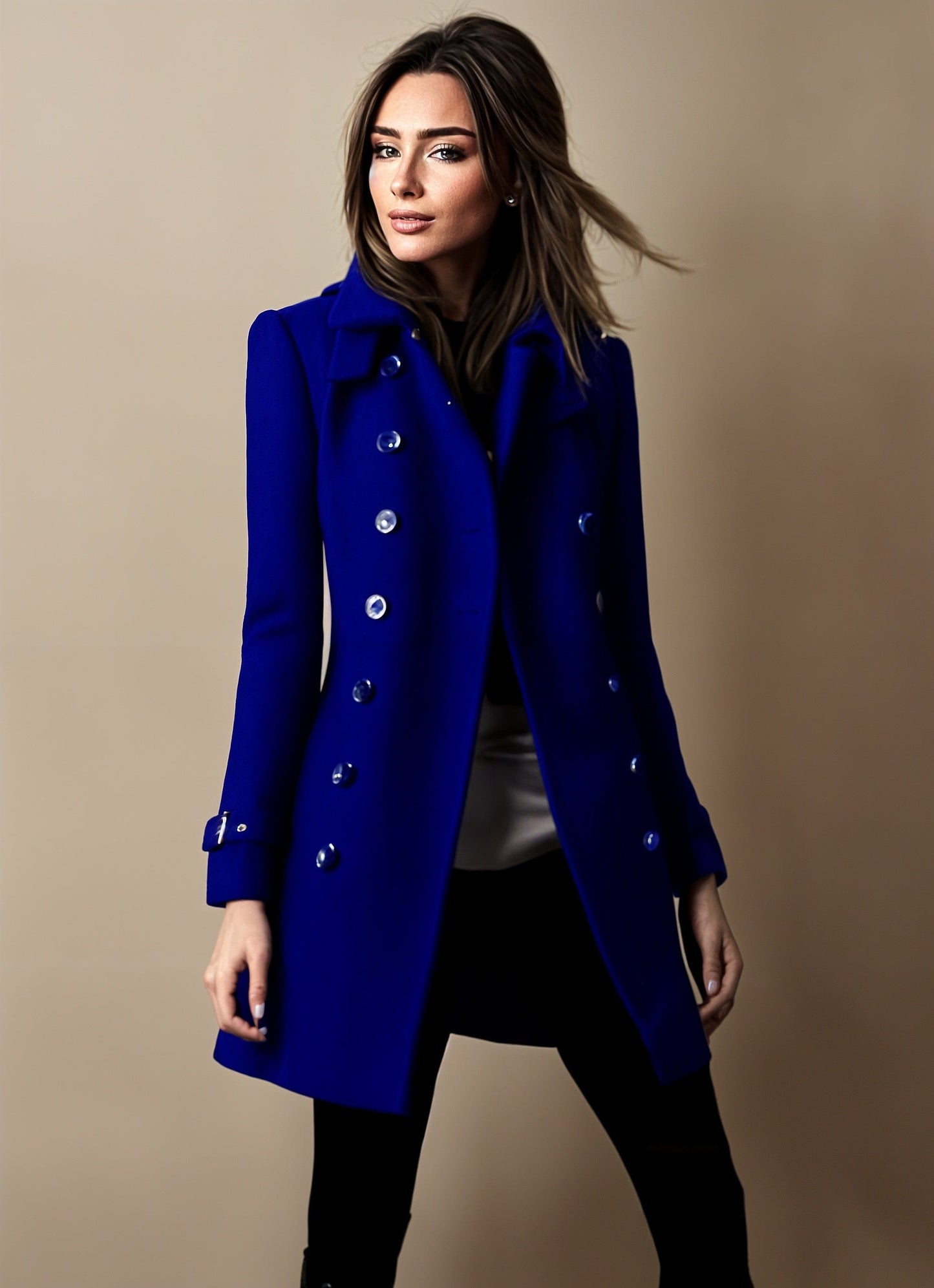 Manteau en Laine Douillette à Manches Longues - BlxckFR