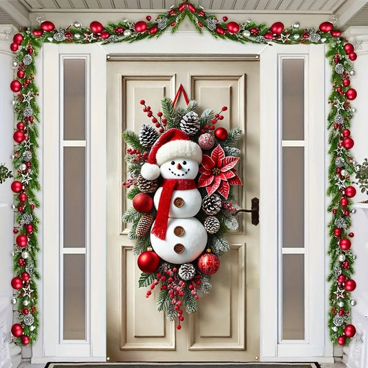 Couronne de Neige Colorée en Polyester – Décoration de Noël Amusante - BlxckFR
