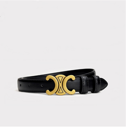 Ceinture en Cuir avec Boucle Or Élégante