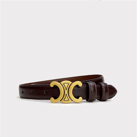 Ceinture en Cuir avec Boucle Or Élégante