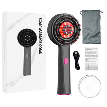 Brosse de Massage de Scalp avec Lumière Rouge Relaxante
