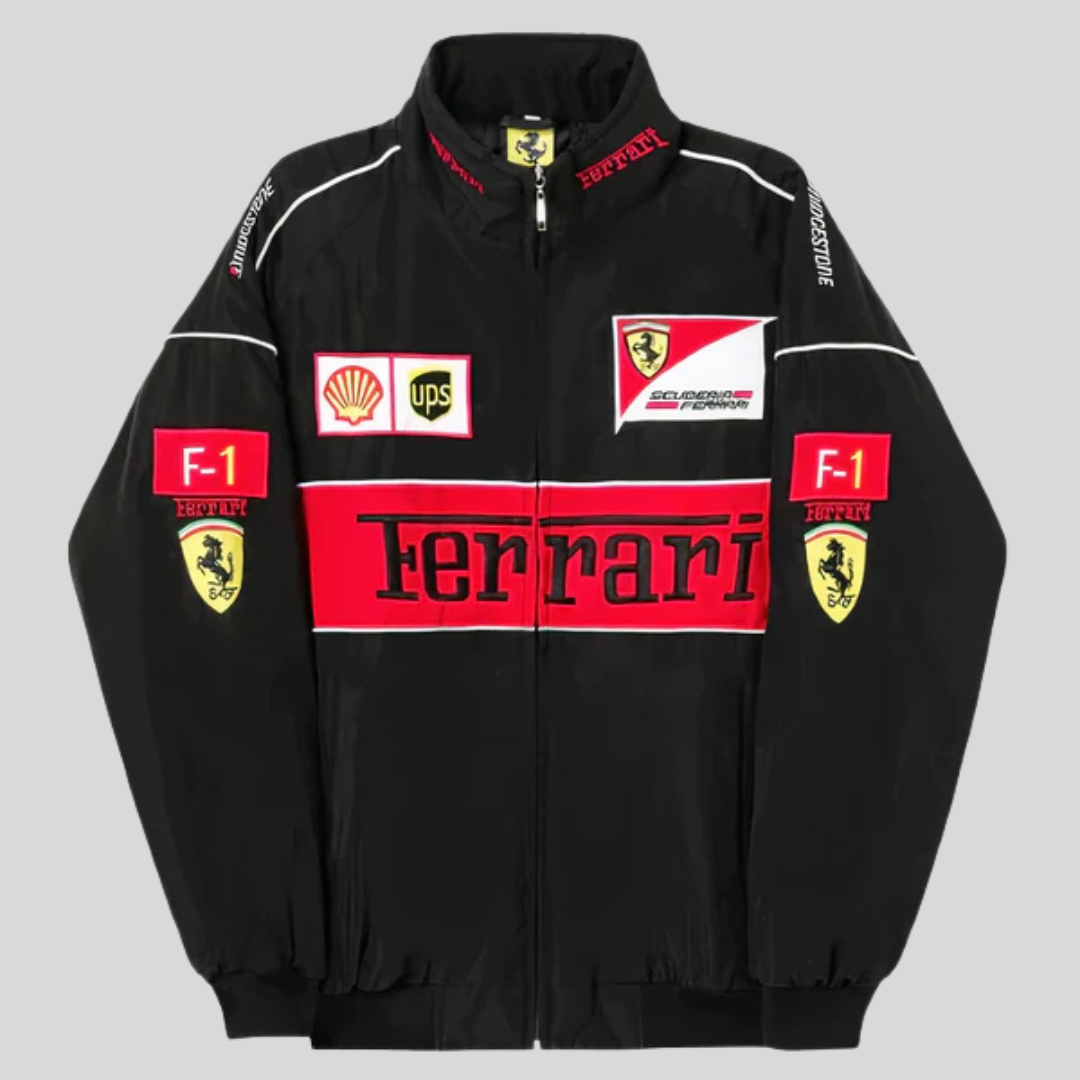 Blouson de Course Vintage Ferrari - Style F1 Élégant Unisexe
