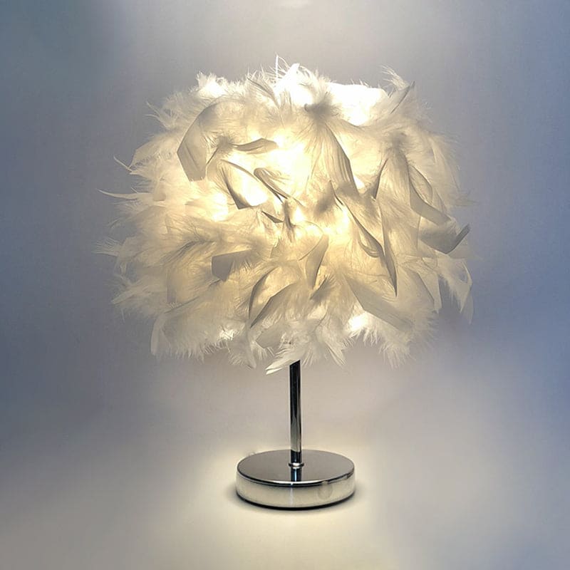 Lampe de Table Élégante Plumes Décoratives - Foivo