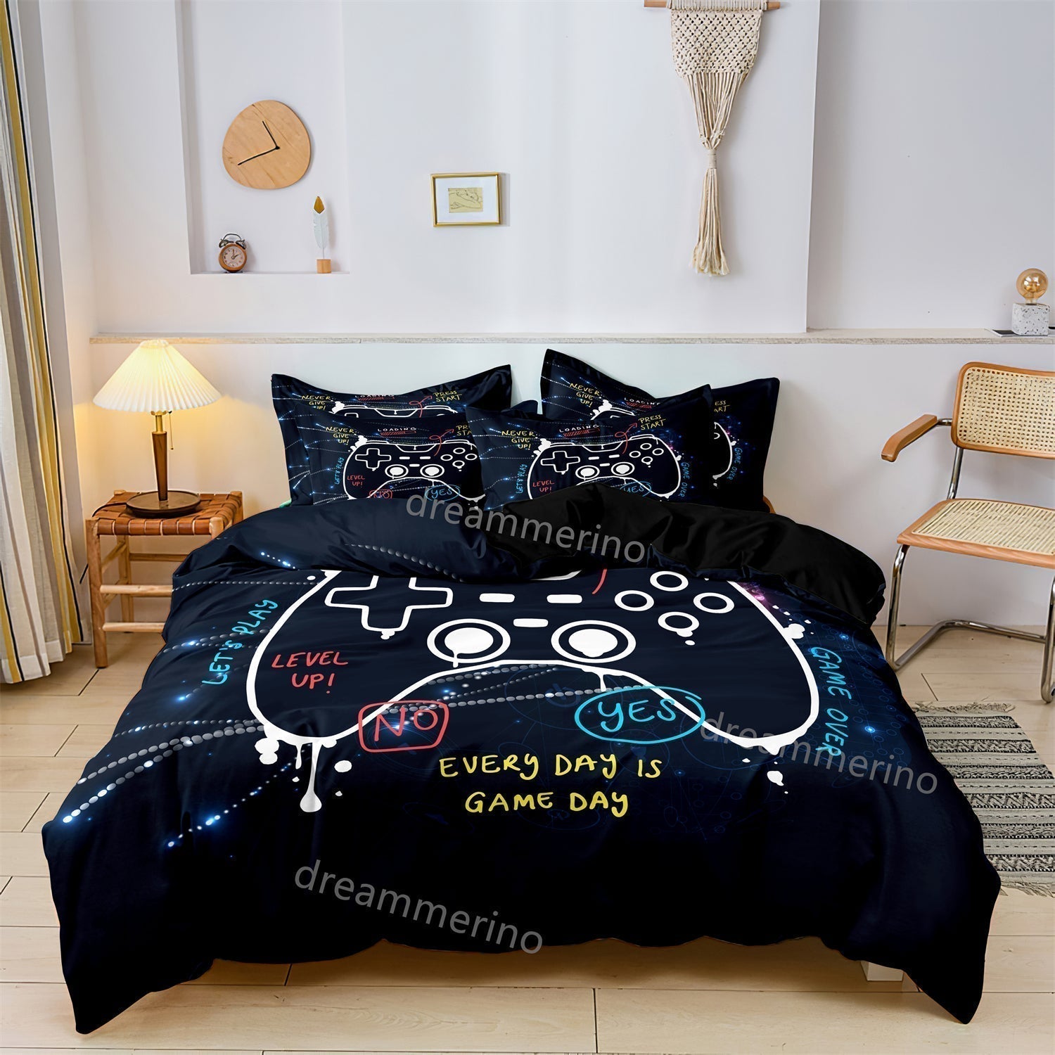 Draps de Lit Jeux Vidéo Enfants avec Manette Colorée - BlxckFR