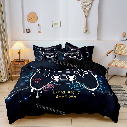 Draps de Lit Jeux Vidéo Enfants avec Manette Colorée - BlxckFR
