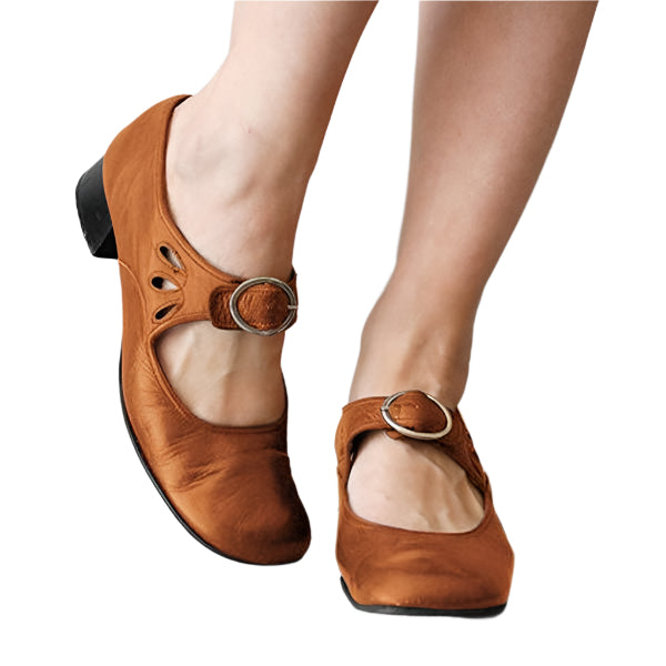 Chaussures Élégantes à Talon Bas et Boucle Délicate