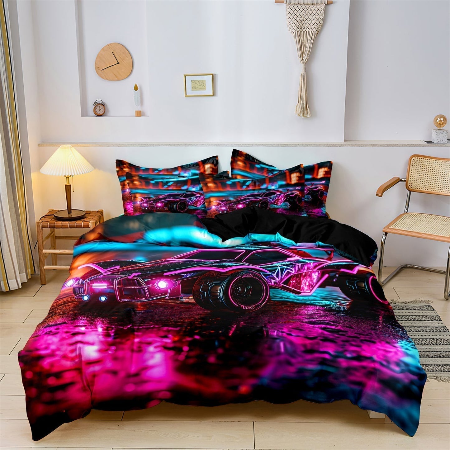 Housse de Couette Voiture Racing | Coloris Fluorescent et Douceur Extrême - Foivo