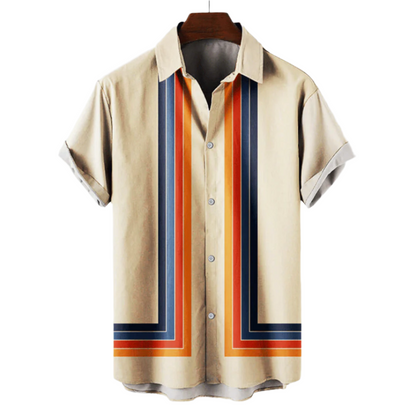 Chemise Homme Casual Manches Courtes Col Revers