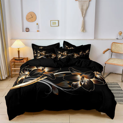 Couette Élégante Noir Or pour Chambre Chic - Foivo