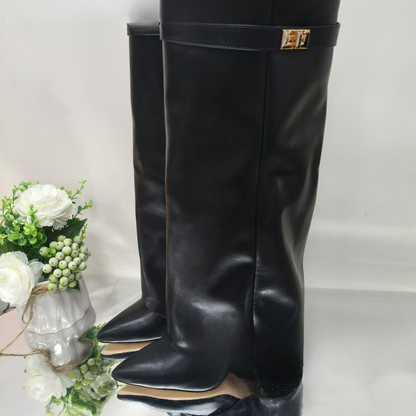 Bottes Noires Élégantes pour Tous les Jours - Foivo