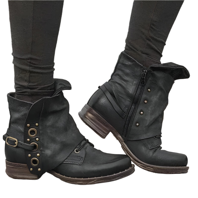 Bottes Femmes Cuir Synthétique Chaussures Hiver