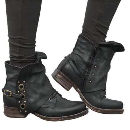Bottes Femmes Cuir Synthétique Chaussures Hiver