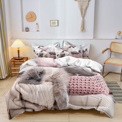 Draps de Lit Chat Mignon en Coton Doux - Foivo