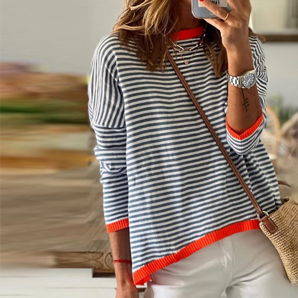 Veste rayée tendance avec détails orange vif - BlxckFR