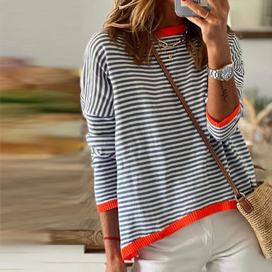 Veste rayée tendance avec détails orange vif - BlxckFR