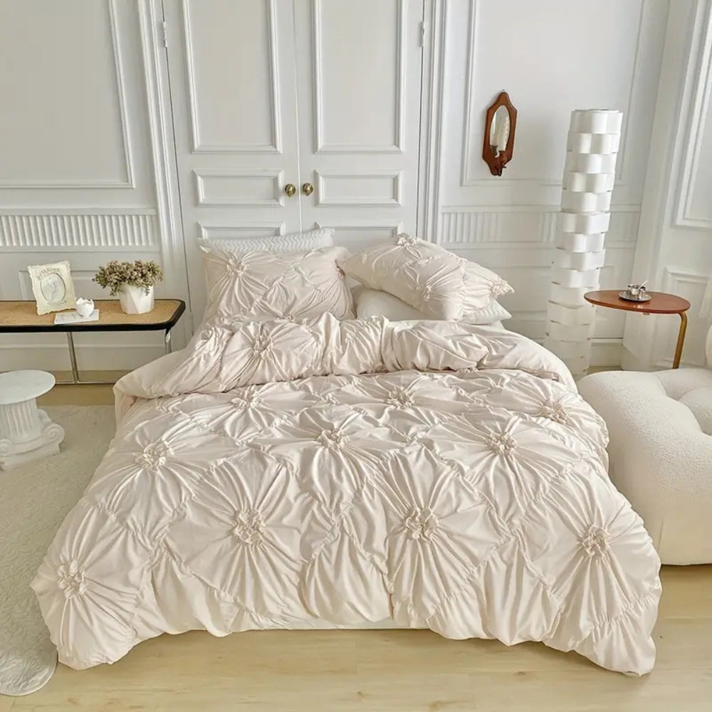 Housse de Couette Brodée Fleurs Élégante - BlxckFR