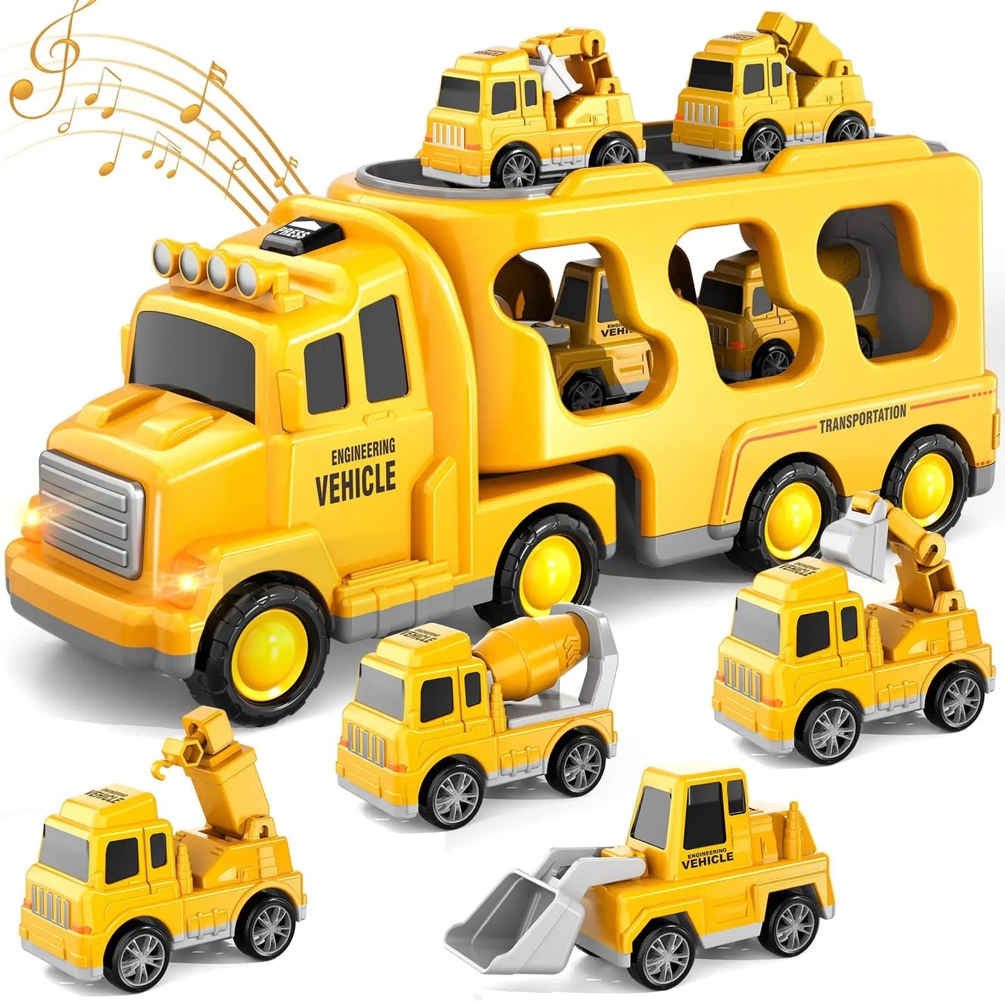 Jeu de Camions en Métal | Set de Construction avec Pelle Mécanique et Bulldozer