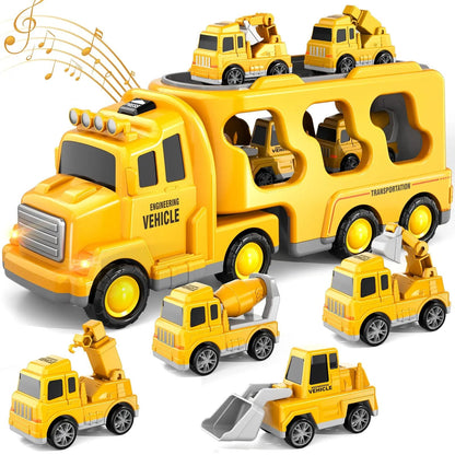 Jeu de Camions en Métal | Set de Construction avec Pelle Mécanique et Bulldozer