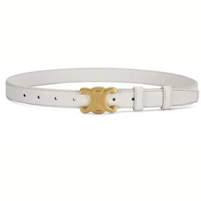 Ceinture Cuir Classique avec Boucle Chromée